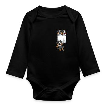 Bouvier Bernois Bouvier Bernois En Sac - Body Bébé bio manches longues - noir - Devant