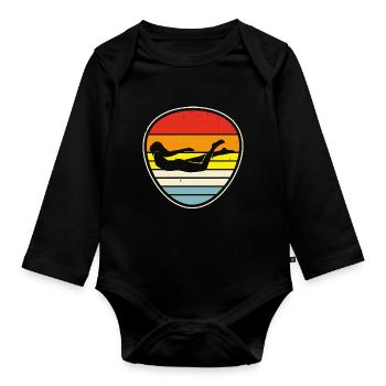 Flotteur de natation - Body Bébé bio manches longues - noir - Devant
