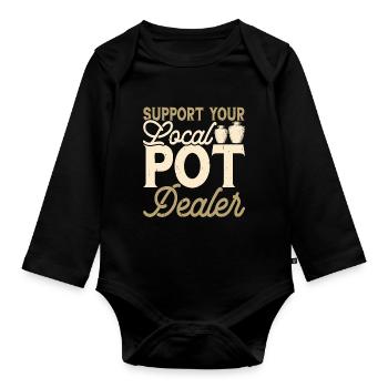 Pottery Pottery Pottery - Organic Longsleeve Baby Bodysuit - black - Front