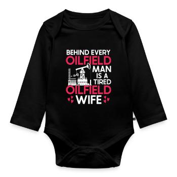 Ölfeldarbeiter Rig Roughneck Ölfeldfrau - Baby Bio-Langarm-Body - Schwarz - Vorne