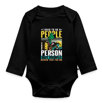 I Used To Be A People Person Bird Parrot Introvert - Organic Longsleeve Baby Bodysuit - black - Front