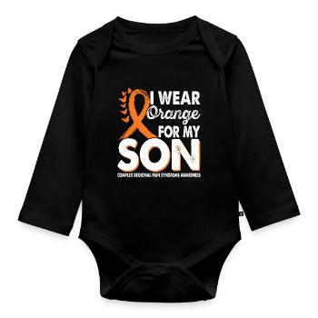 Portez de l’orange pour le soutien du fils pour - Body Bébé bio manches longues - noir - Devant