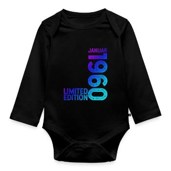 Edition limitée Janvier 1960 Année du cadeau de naissance 1 - Body Bébé bio manches longues - noir - Devant