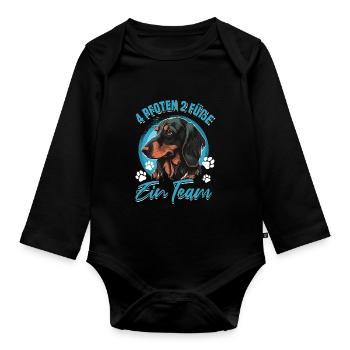 Dackel Geschenk - Baby Bio-Langarm-Body - Schwarz - Vorne