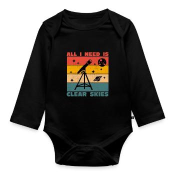 Astrophotographie Télescope Clear Sky Astronome - Body Bébé bio manches longues - noir - Devant
