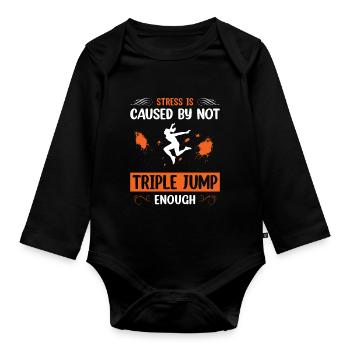 chance of fun in Tripple Jump - Baby Bio-Langarm-Body - Schwarz - Vorne