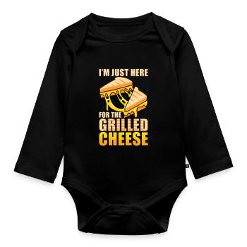 Fromage grillé seulement ici pour le fromage grillé - Body Bébé bio manches longues - noir - Devant