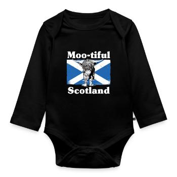 Moo-tiful - Ecosse - Body Bébé bio manches longues - noir - Devant