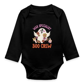 Wachsspezialist Boo Crew Spooky Ghost Halloween - Baby Bio-Langarm-Body - Schwarz - Vorne