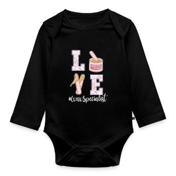 Waxing Spezialist Valentinstag - Baby Bio-Langarm-Body - Schwarz - Vorne