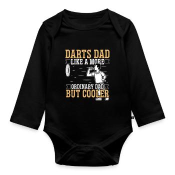Darts Dad Like a more ordinary - Baby Bio-Langarm-Body - Schwarz - Vorne