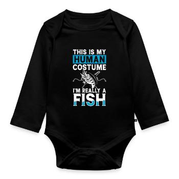 Angler - Baby Bio-Langarm-Body - Schwarz - Vorne