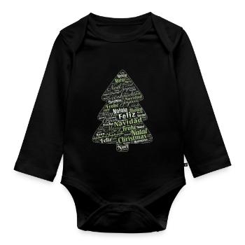 Cadeau de Noël - Body Bébé bio manches longues - noir - Devant