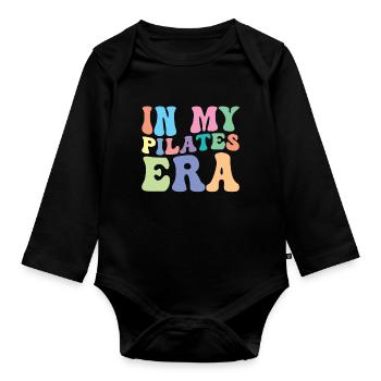 Pilates Retro Groovy In Meiner - Baby Bio-Langarm-Body - Schwarz - Vorne