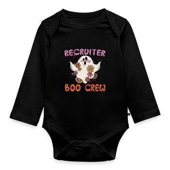 Recruiter Boo Crew Halloween Kostüm - Baby Bio-Langarm-Body - Schwarz - Vorne