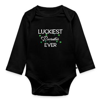 Personalvermittler St.Patrick's Day - Baby Bio-Langarm-Body - Schwarz - Vorne