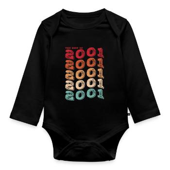 Vintage 2001 Cadeaux Légende pour 22 ans - 22ème - Body Bébé bio manches longues - noir - Devant
