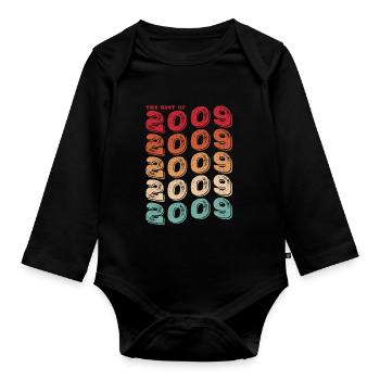 Vintage 2009 Cadeaux Légende pour 14 ans - 14ème - Body Bébé bio manches longues - noir - Devant