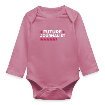 Future Journalist Shirt Media Journalism - Body Bébé bio manches longues - mauve - Devant