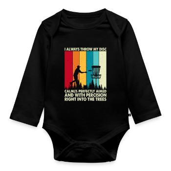 Discgolf Disc Golf - Organic Longsleeve Baby Bodysuit - black - Front