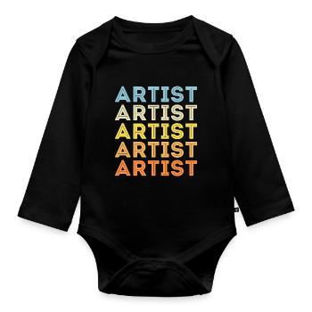 Artist - Organic Longsleeve Baby Bodysuit - black - Front