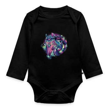 Artwork Horse Festival EDM Art - Organic Longsleeve Baby Bodysuit - black - Front