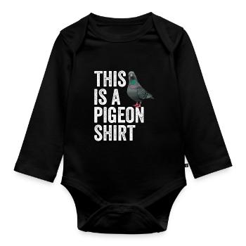 Das ist eine Taube - Baby Bio-Langarm-Body - Schwarz - Vorne