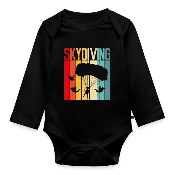 Skydiving - Baby Bio-Langarm-Body - Schwarz - Vorne