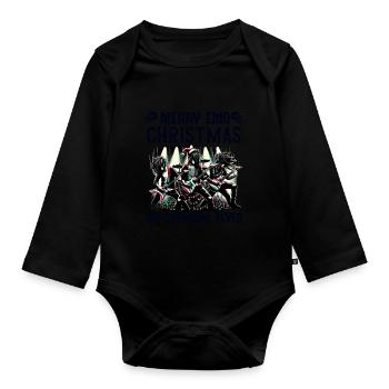 Joyeux Emo Noël Mes Elfes Chimiques Emocore - Body Bébé bio manches longues - noir - Devant