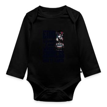 Emo Wonderland Where Sadness Meets Santa Emocore - Baby Bio-Langarm-Body - Schwarz - Vorne