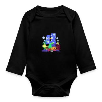 Aquarium Fish Gift - Organic Longsleeve Baby Bodysuit - black - Front