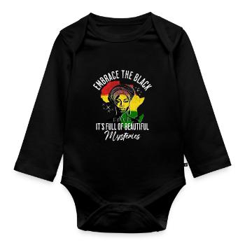 Femme noire africaine Beau mystère - Body Bébé bio manches longues - noir - Devant