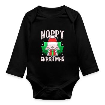 Noël houblonné - Body Bébé bio manches longues - noir - Devant