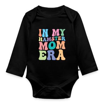 Hamster Mom Retro Groovy In My Hamster Mom Era - Baby Bio-Langarm-Body - Schwarz - Vorne