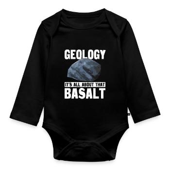 Geologie Basal Gestein - Baby Bio-Langarm-Body - Schwarz - Vorne