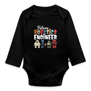 Cool Build Robot Future Robotics Engineer Kids Dro - Body Bébé bio manches longues - noir - Devant