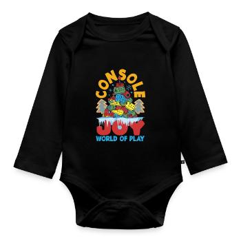 Mode inspirée du jeu Jeux sur le thème des Fêtes - Body Bébé bio manches longues - noir - Devant
