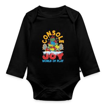 Mode inspirée du jeu Jeux sur le thème des Fêtes - Body Bébé bio manches longues - noir - Devant
