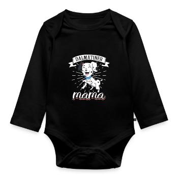 Dalmatian Mom - Dalmatian - Organic Longsleeve Baby Bodysuit - black - Front