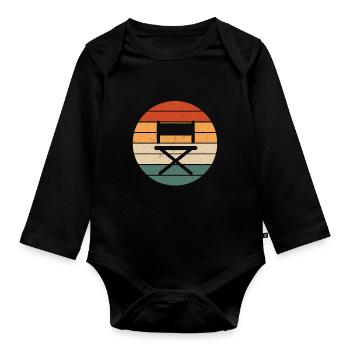 Regiestuhl - Baby Bio-Langarm-Body - Schwarz - Vorne