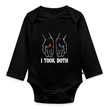 I TOOK BOTH - Baby Bio-Langarm-Body - Schwarz - Vorne