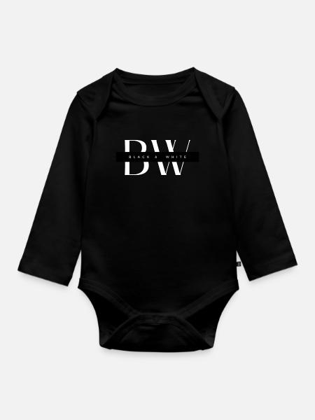 Black and White BW - Baby Bio-Langarm-Body - Schwarz