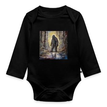 Gemälde Kunst Sasquatch Funny Graphic Acts - Baby Bio-Langarm-Body - Schwarz - Vorne