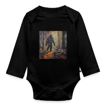Gemälde Kunst Sasquatch Funny Graphic Acts - Baby Bio-Langarm-Body - Schwarz - Vorne