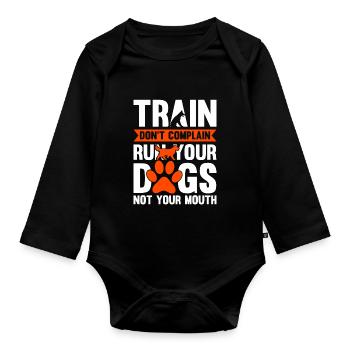 Dresseur de chiens École de chiens Sports canins - Body Bébé bio manches longues - noir - Devant