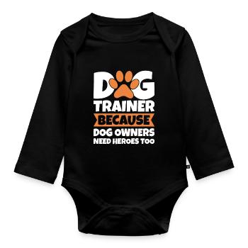 Dresseur de chiens École de chiens Sports canins - Body Bébé bio manches longues - noir - Devant
