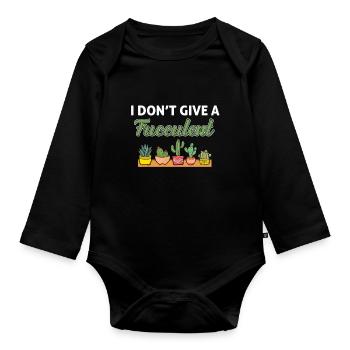 Ich Gebe Keinen Sukkulenten Gärtner Pflanze - Baby Bio-Langarm-Body - Schwarz - Vorne