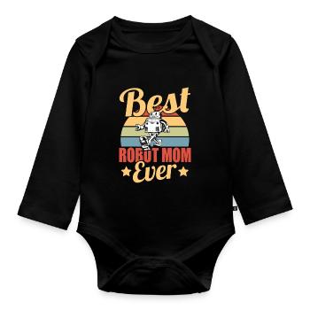 Best Robot Mom Ever Women Robotics Fan Mother Vint - Organic Longsleeve Baby Bodysuit - black - Front