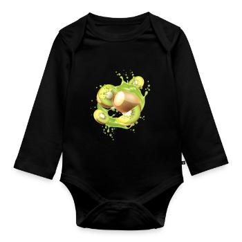 Kiwi - Organic Longsleeve Baby Bodysuit - black - Front