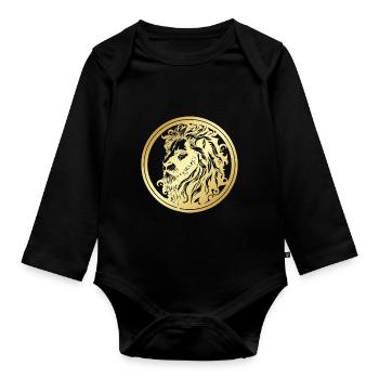 LÖWE 3 - Baby Bio-Langarm-Body - Schwarz - Vorne